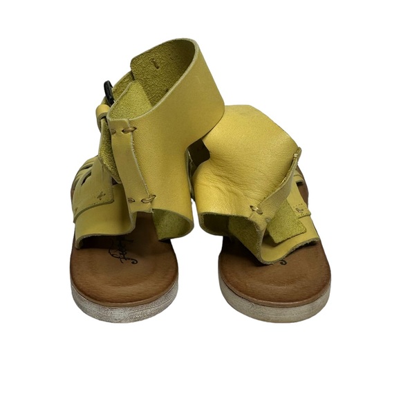 NEW Free People St. Kitts Woven Yellow Leather Sandals 37 - Picture 8 of 10